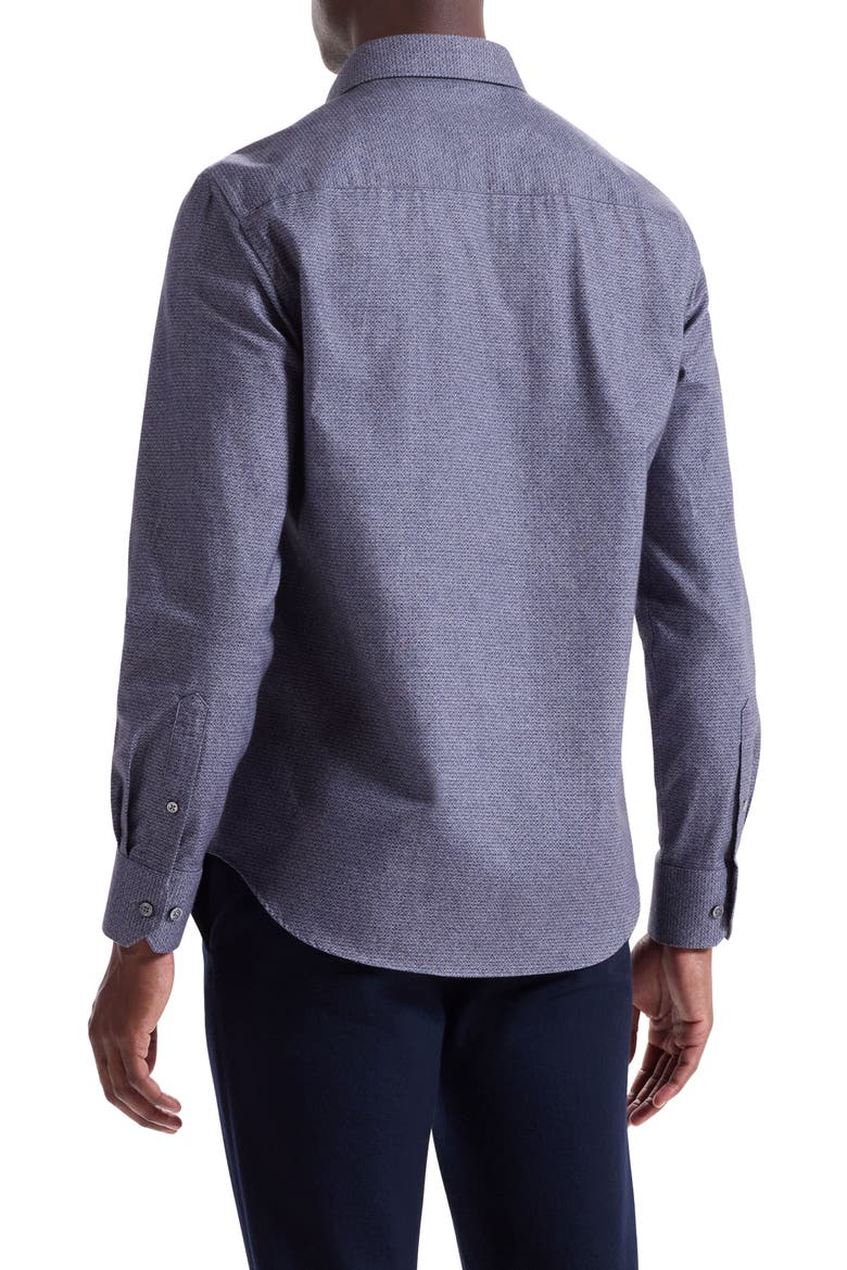 Axel Shaped Fit Brushed Mélange Button-Up Shirt, Alternate, color, AMETHYST