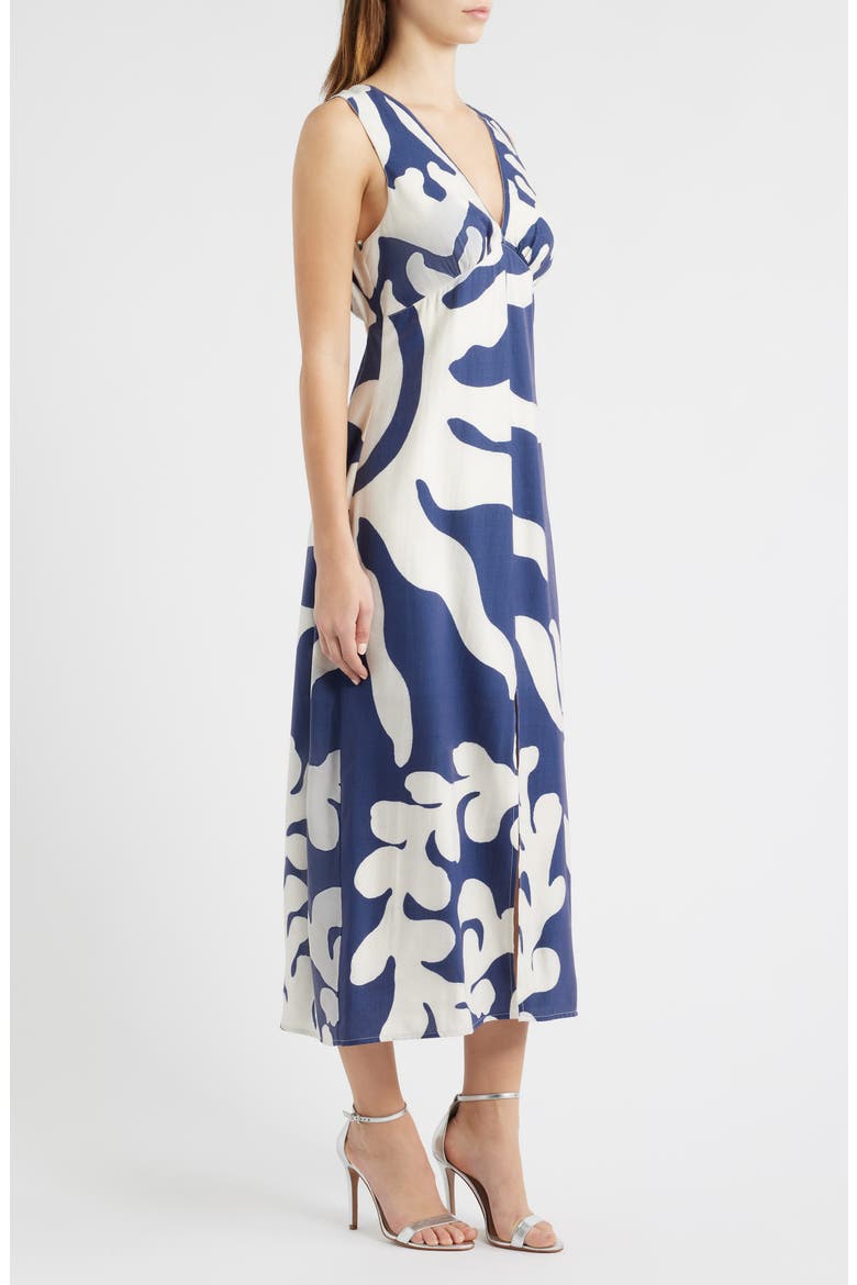 Penny Open Back Midi Dress, Alternate, color, NAVY