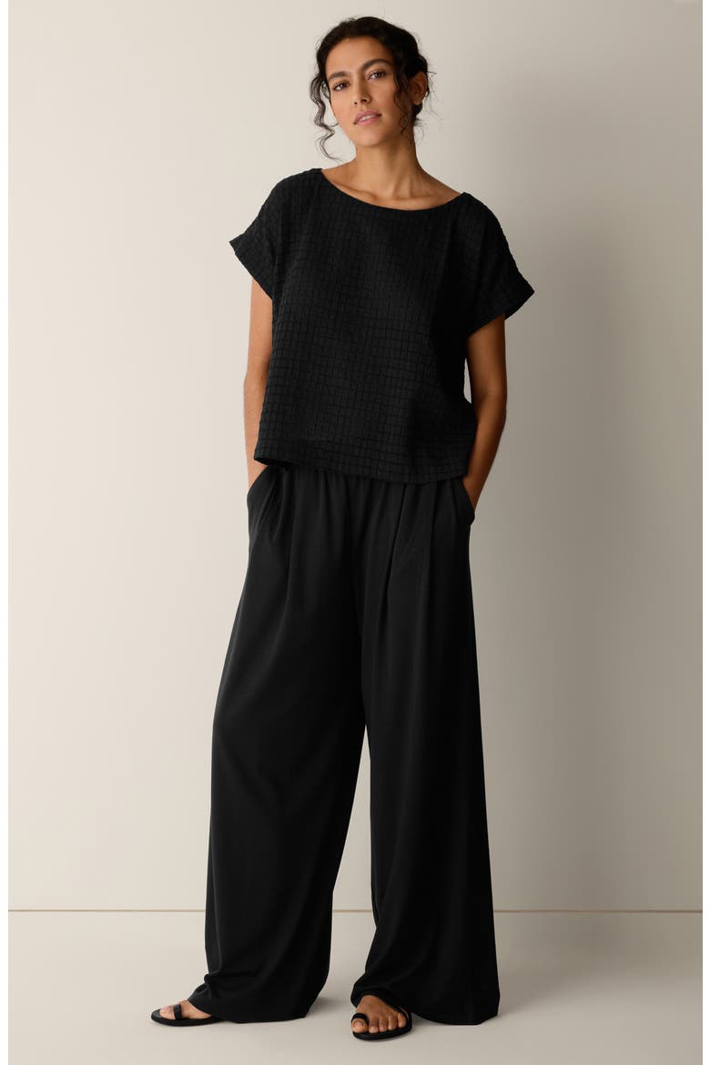Ballet Neck Boxy Top, Alternate, color, BLACK