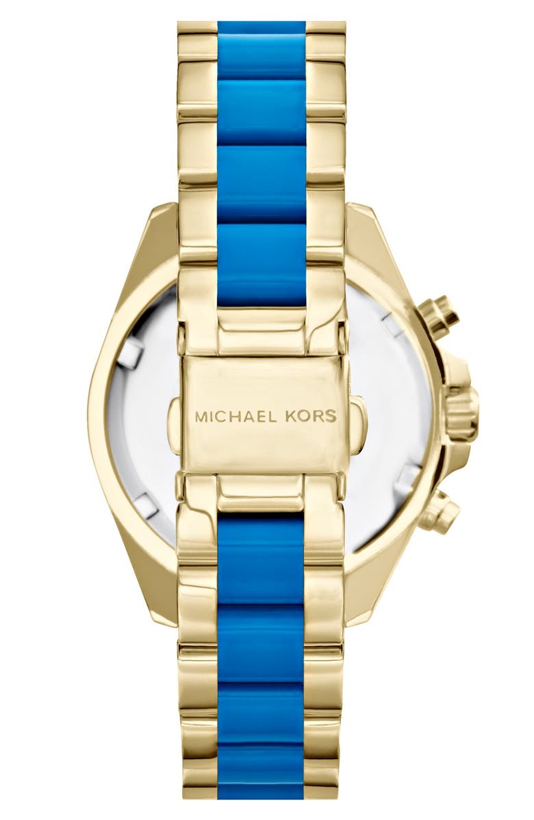 MICHAEL Michael Kors Michael Kors 'Bradshaw - Mini' Chronograph Resin Link Bracelet Watch, 36mm, Alternate, color, 