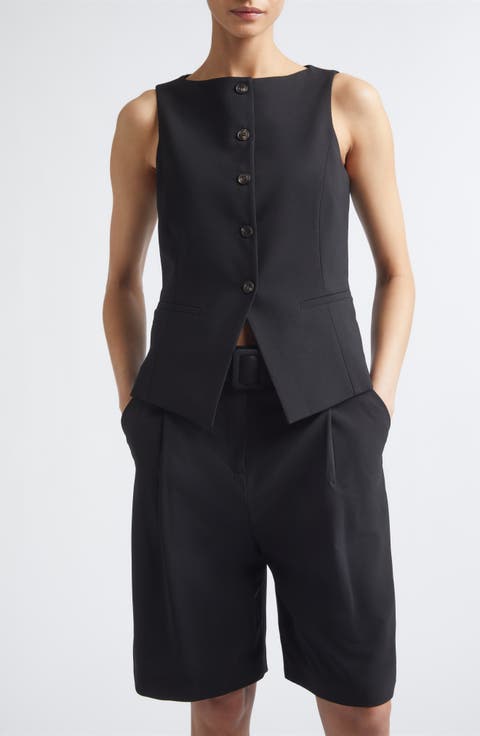 Collarless Buttoned Vest