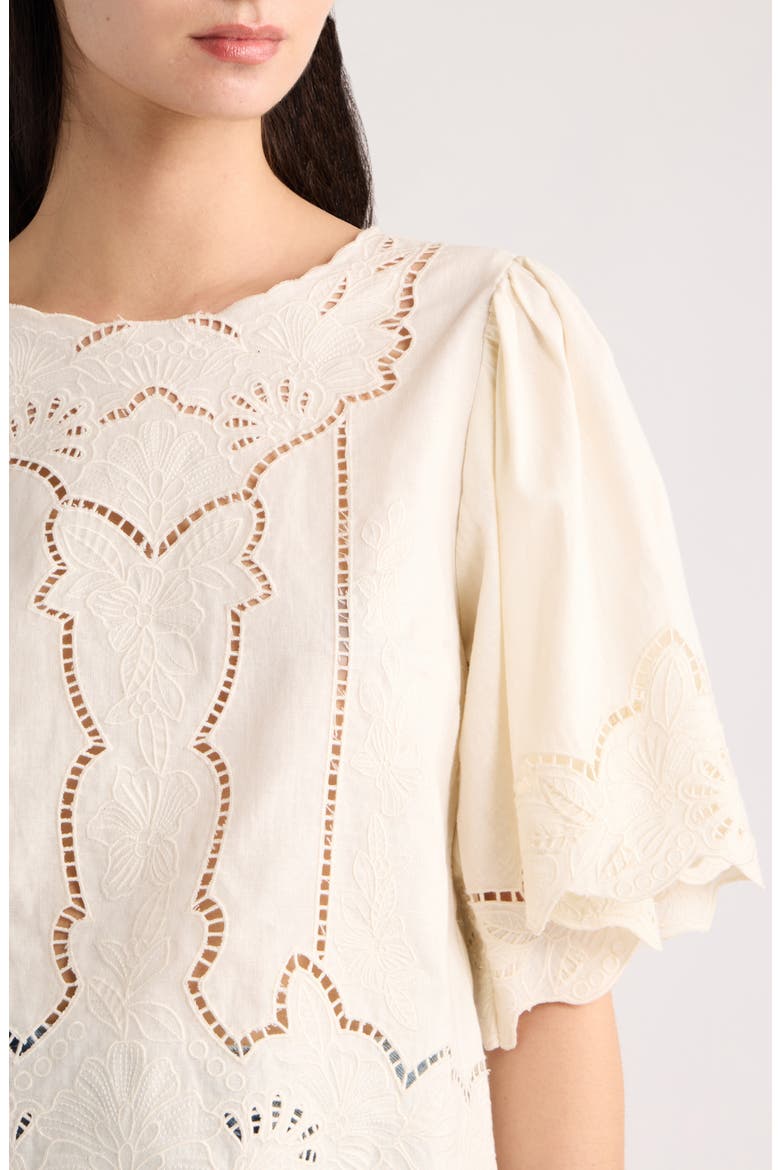 Cairo Embroidered Top, Alternate, color, CREAM