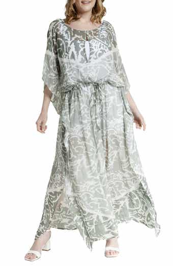 Abstract Print Cover-Up Kaftan