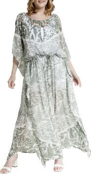 SAACHI Abstract Print Cover-Up Kaftan