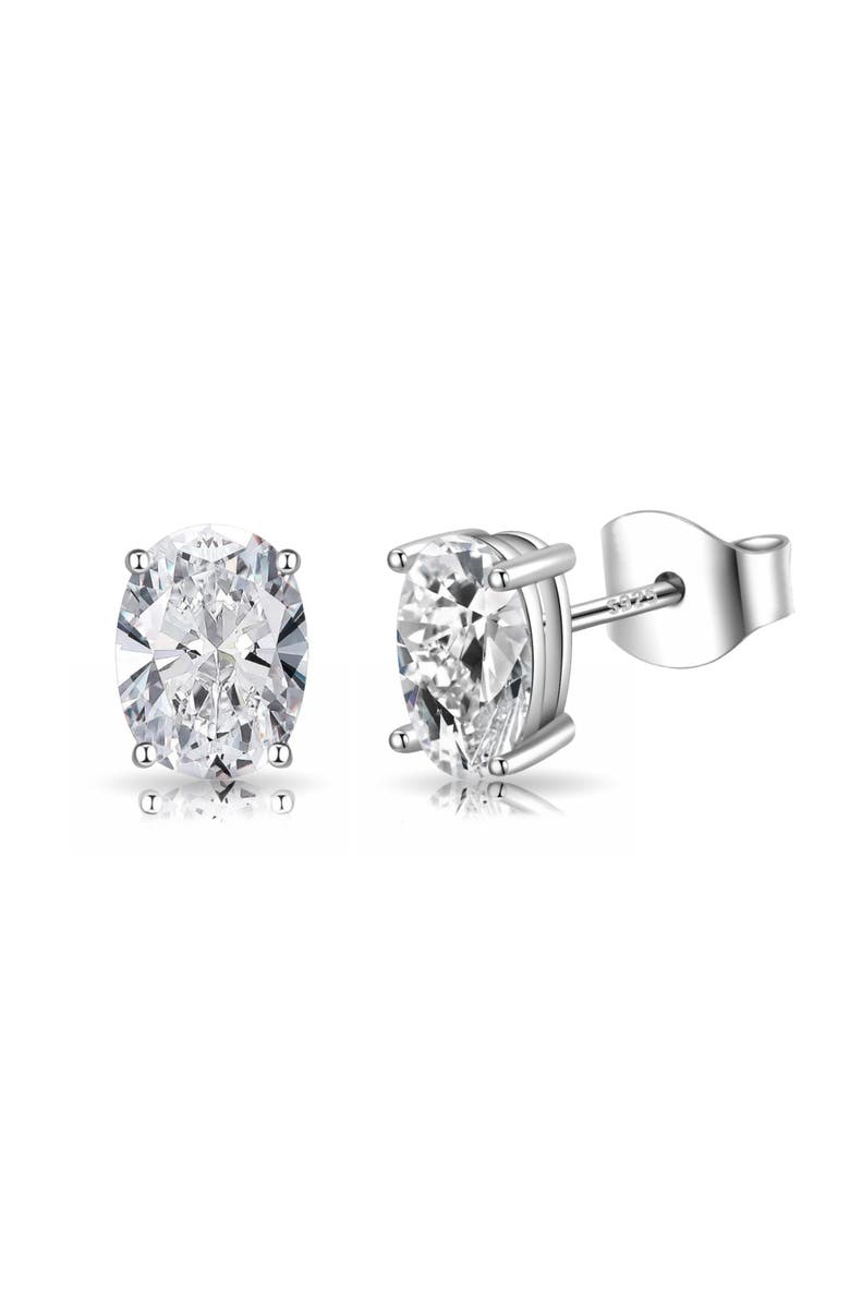 Donatello Gian Sterling Silver Oval Cut Stud Earrings, Main, color, Silver