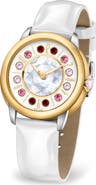 Fendi Ishine Rotating Stone Leather Strap Watch, 38mm