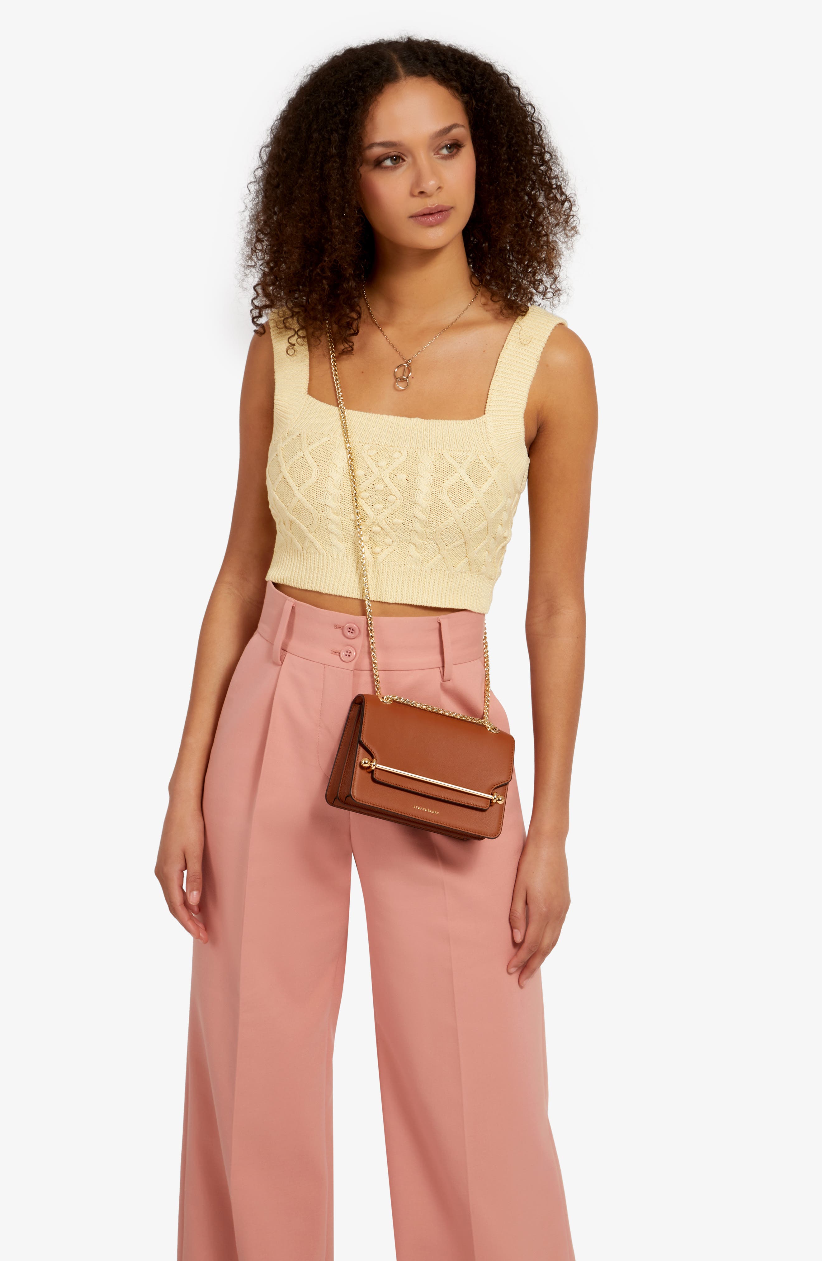 Strathberry Mini East/West Leather Shoulder Bag, Alternate, color, 