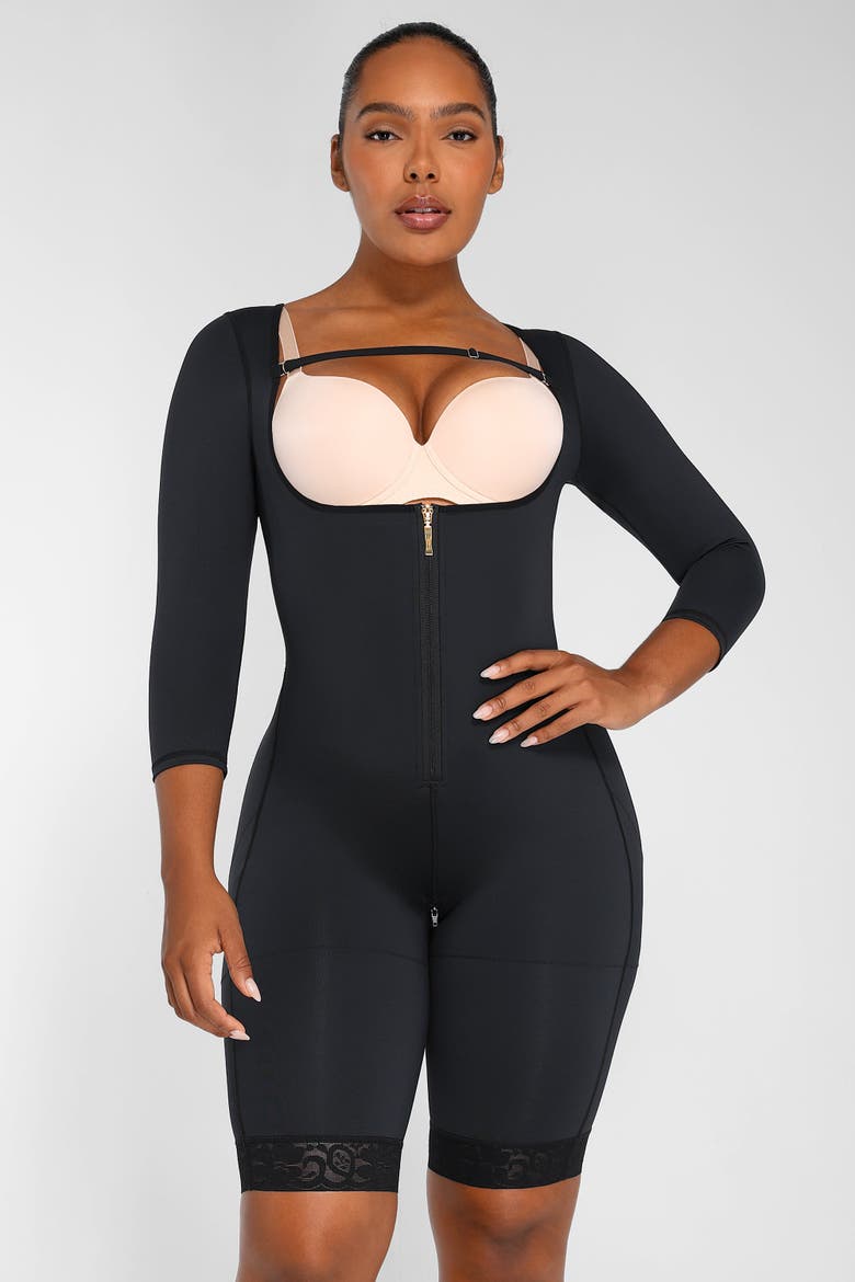 AirSlim Open Bust Butt-Lifting Bodysuit, Main, color, Elegant Black