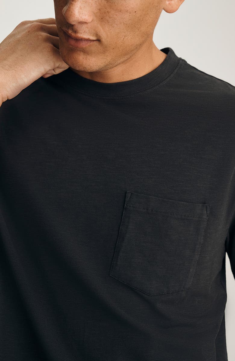 Mavi Jeans Slub Jersey Pocket T-Shirt, Alternate, color, Pirate Black