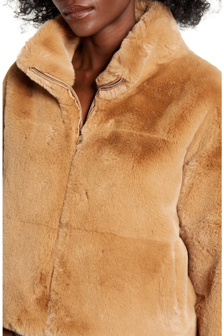 Xander Faux Fur Jacket, Alternate, color, TAN