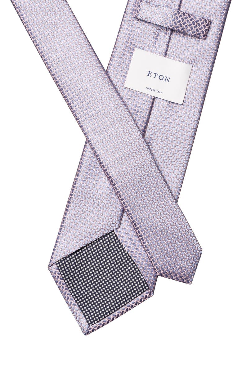 Eton Geometric Jacquard Silk Tie, Alternate, color, Medium Pink