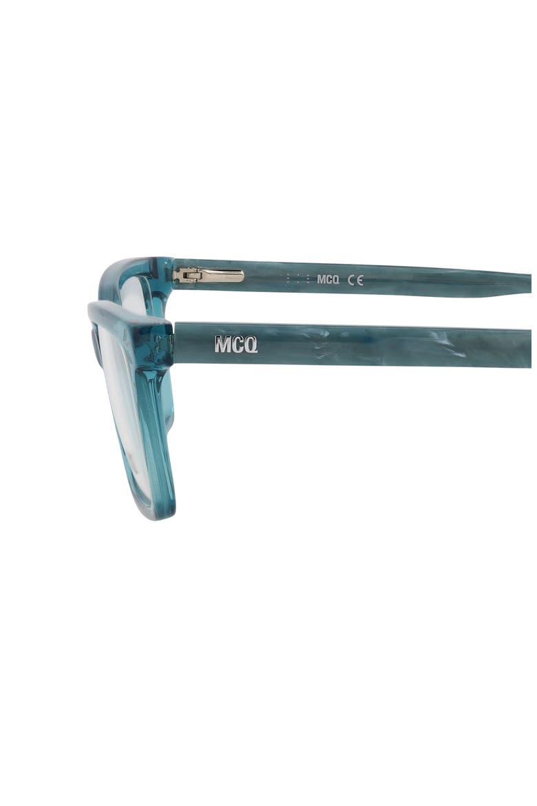 53mm Rectangular Optical Glasses, Alternate, color, BLUE BLUE TRANSPARENT