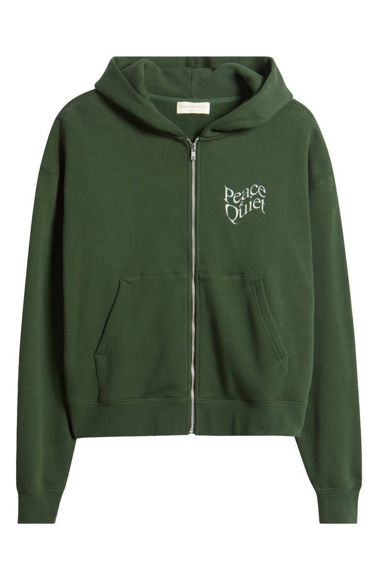 Museum of Peace & Quiet Warped Logo Pigment Dyed Zip Hoodie, Alternate, color, 