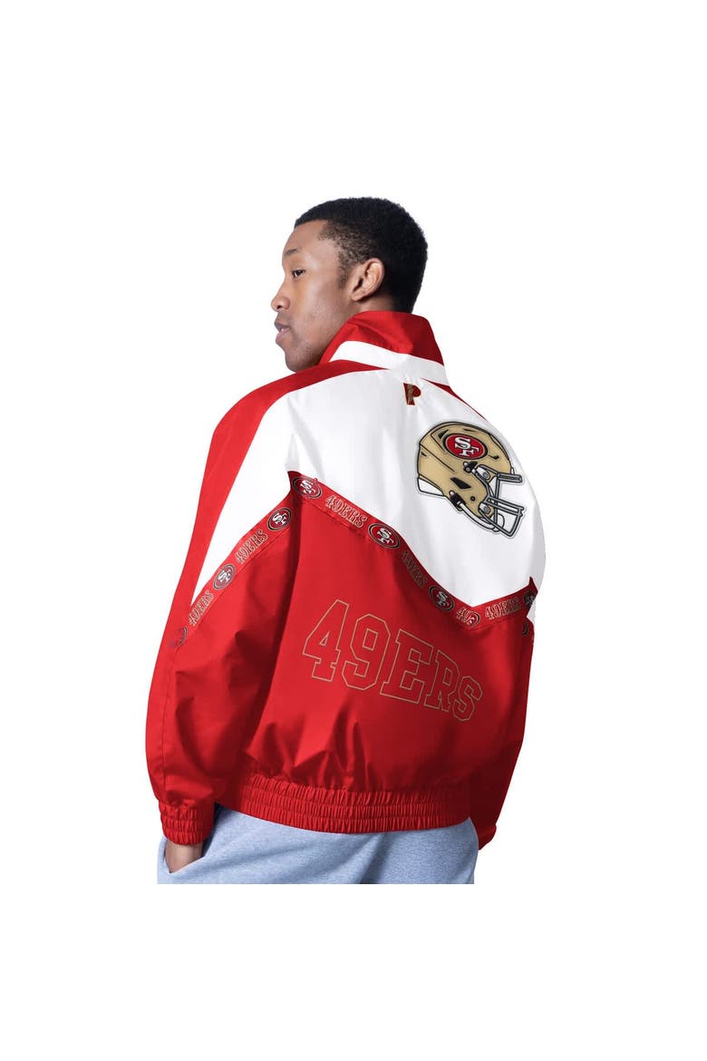 Men's Pro Player White/Scarlet San Francisco 49ers Tape II Lightweight Full-Zip Jacket, Alternate, color, White