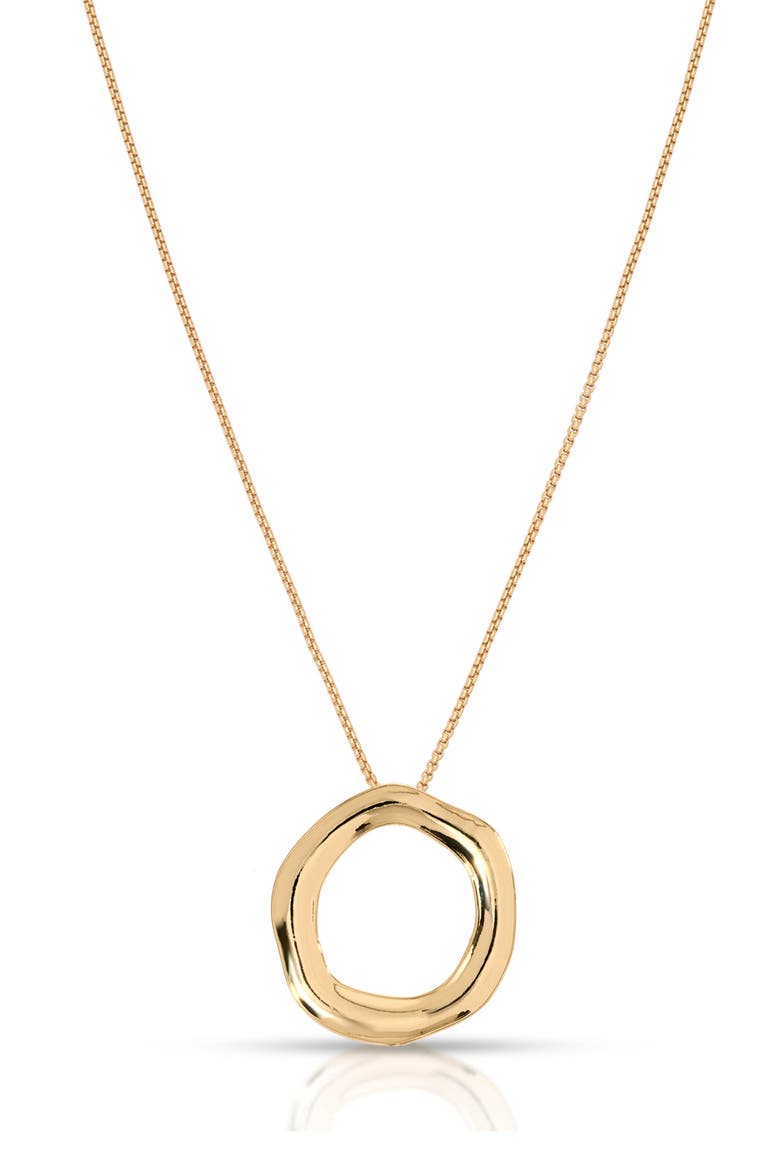 Open Circle Pendant Necklace, Alternate, color, GOLD