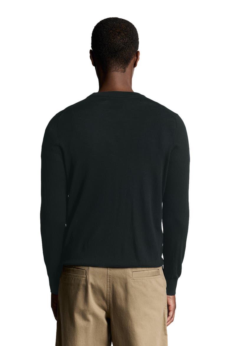 Tonal Eagle Merino Crew Neck Sweater, Alternate, color, Jet Black