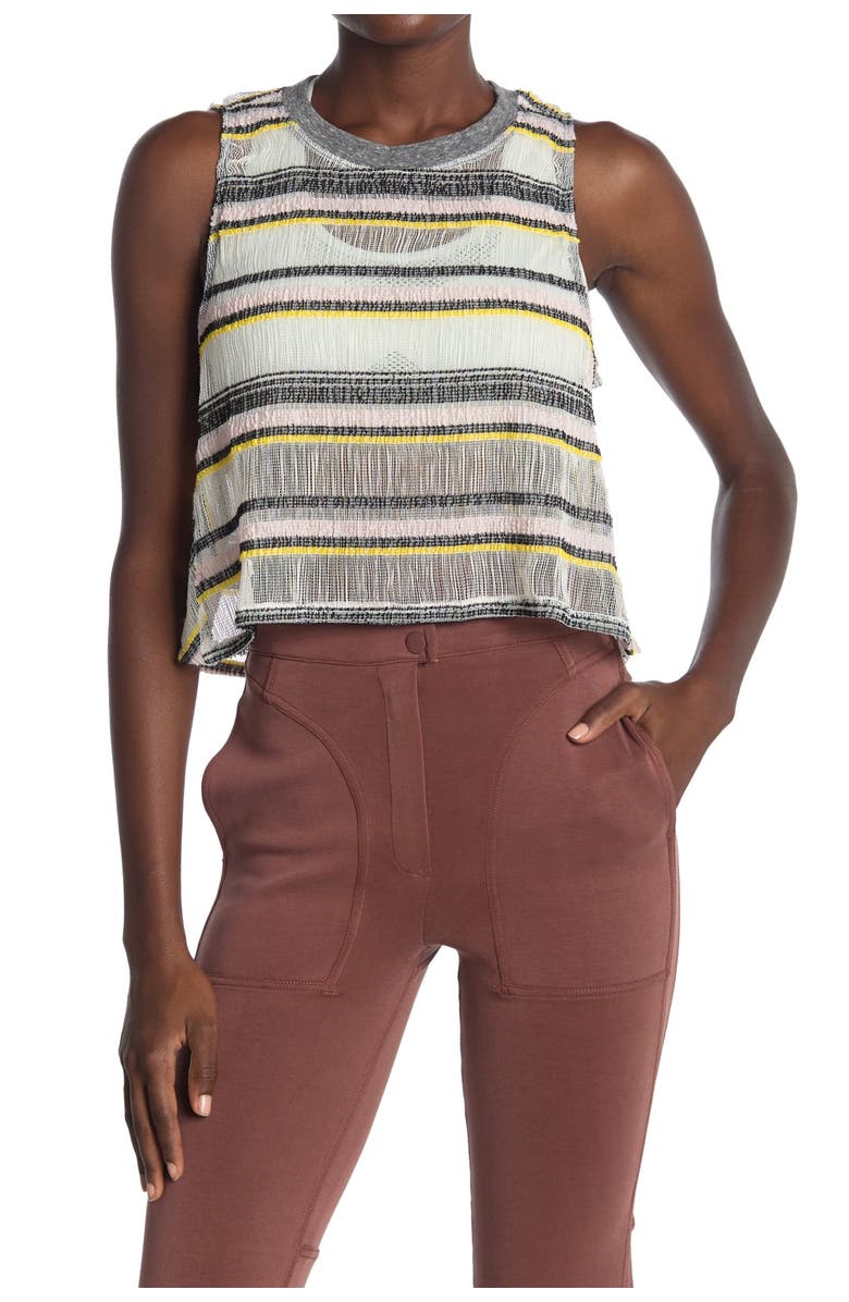 FREE PEOPLE MOVEMENT Cruiser Striped Mesh Tank Top, Main, color,