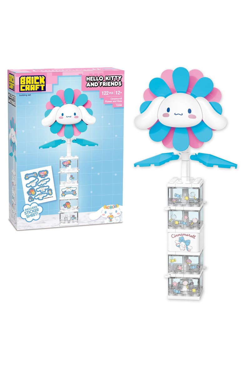 Hello Kitty Cinnamoroll Flower & Vase Building Set, Main, color, Blue