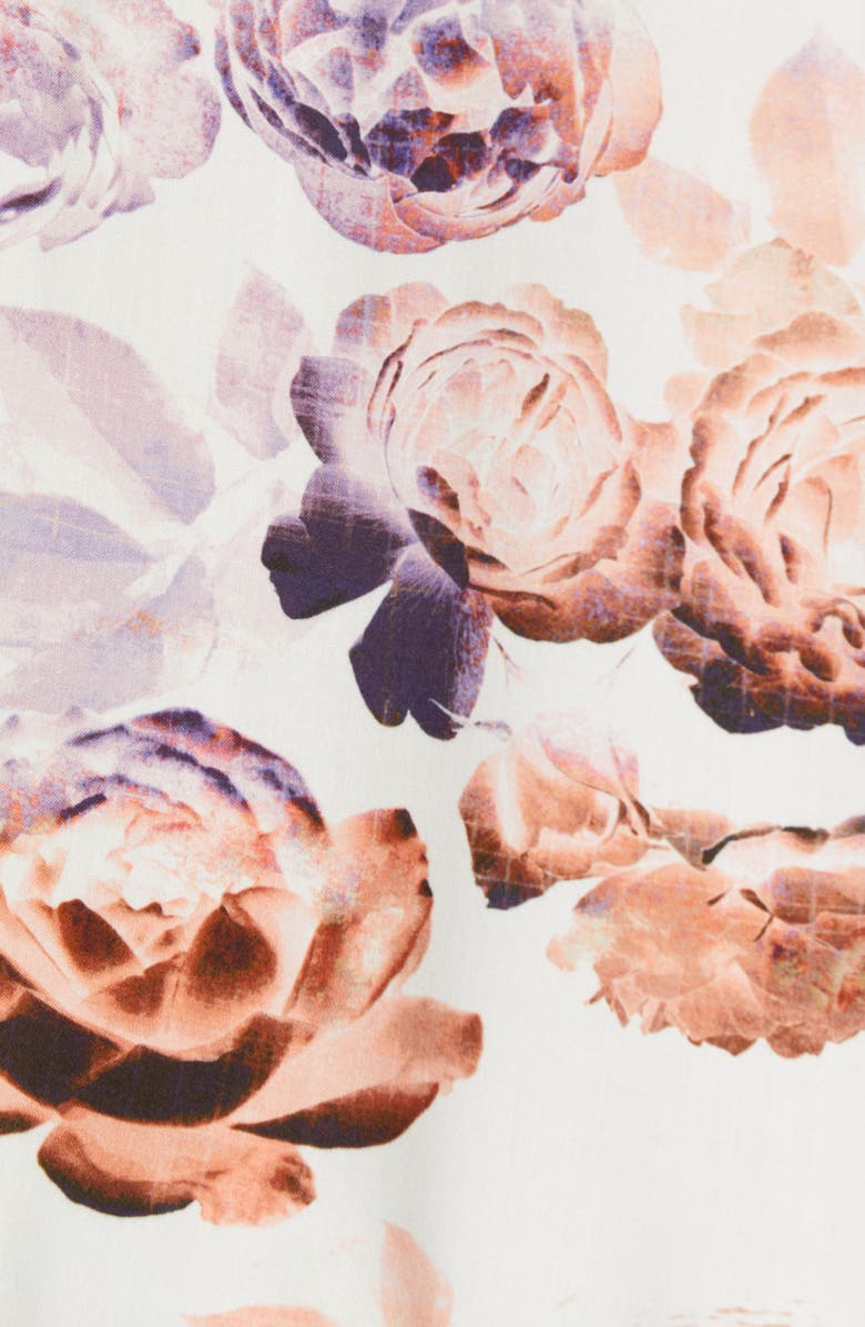 Open Edit Men's Floral Short Sleeve Button-Up Camp Shirt, Alternate, color,