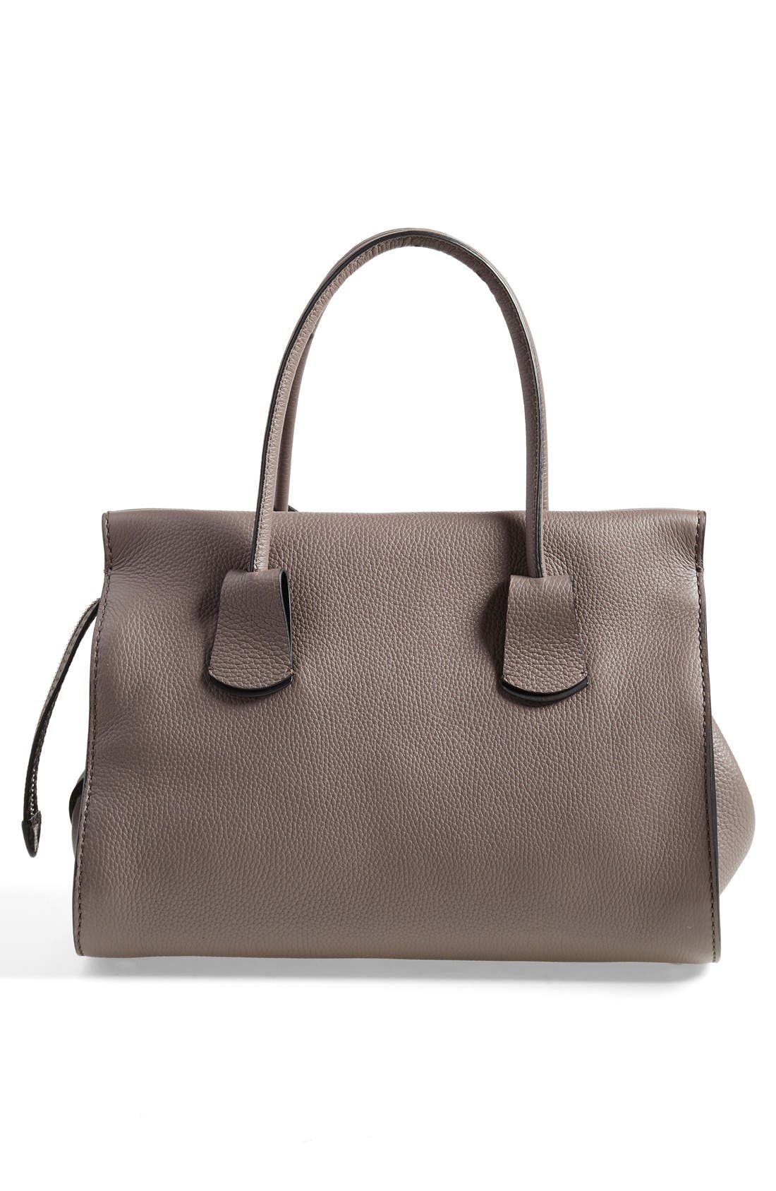 'Medium Note' Leather Tote, Alternate, color, LAVENDER/ BLACK