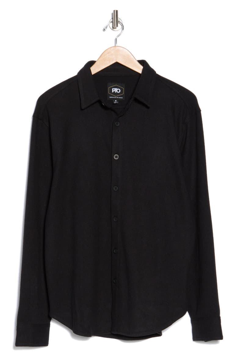 Bighorn Solid Button-Up Shirt, Alternate, color, BLACK