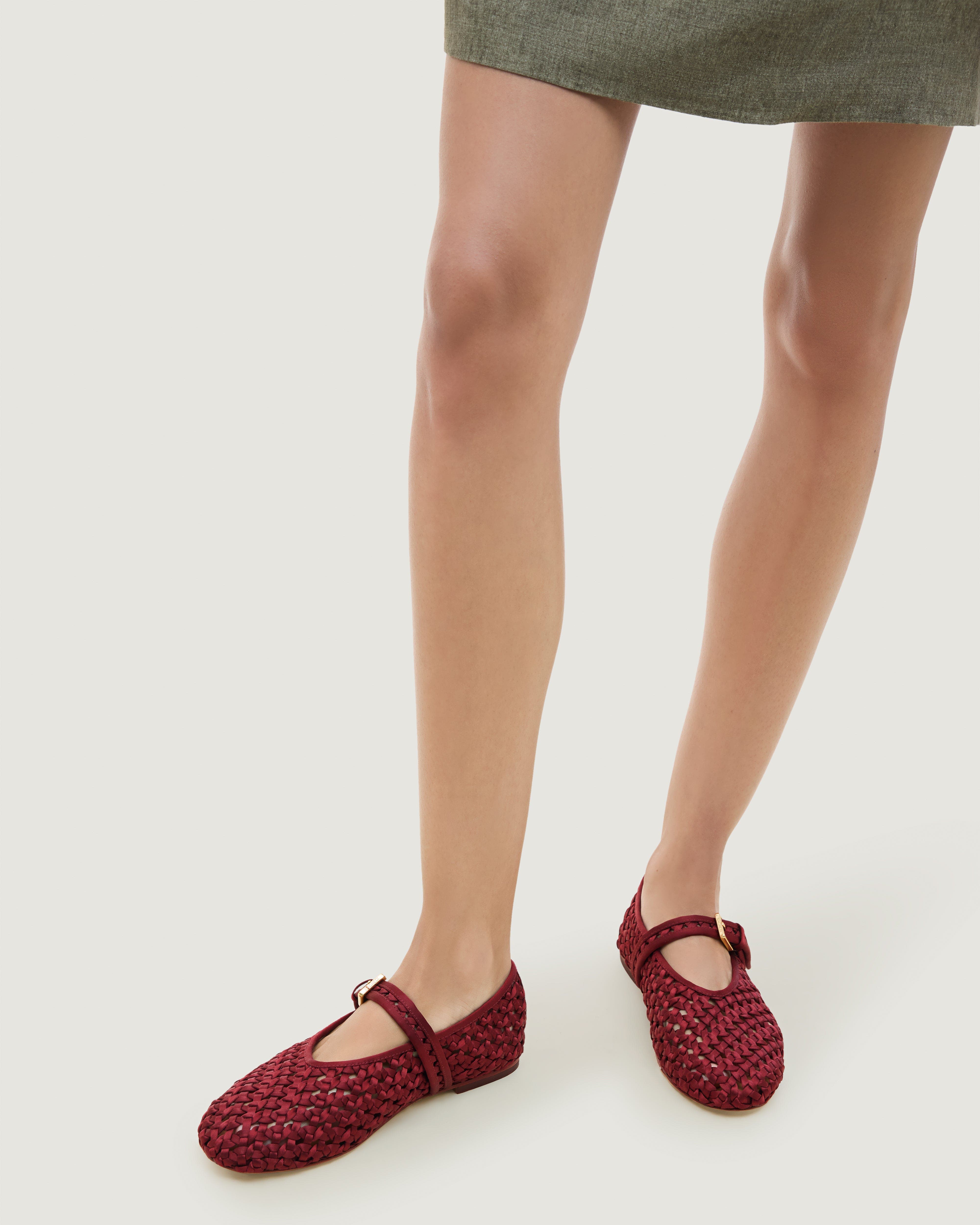 Sydney Mary Jane Satin, Alternate, color, Garnet