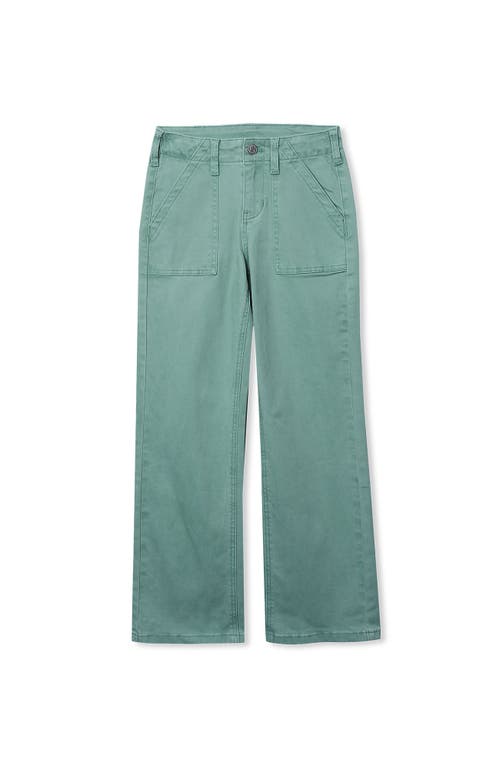 Lands' End Girls Woven Pull On Utility Cargo Pants In Green
