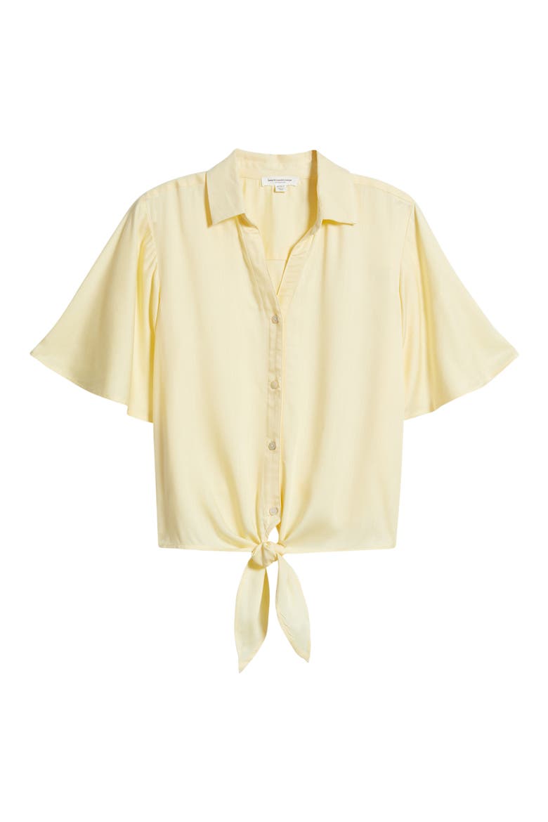 Roxanna Tie Hem Shirt, Alternate, color, PALE BANANA