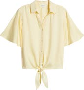 beachlunchlounge Roxanna Tie Hem Shirt