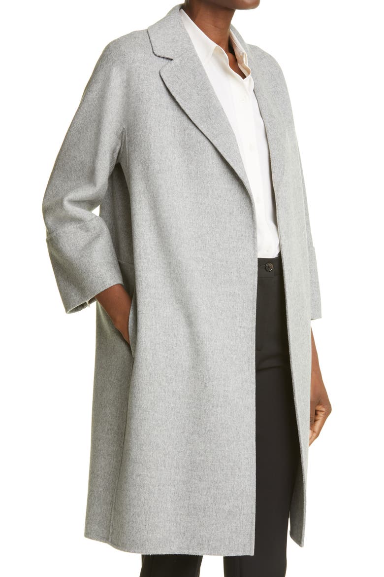 Arona Double Face Wool Wrap Coat, Alternate, color, LIGHT GREY