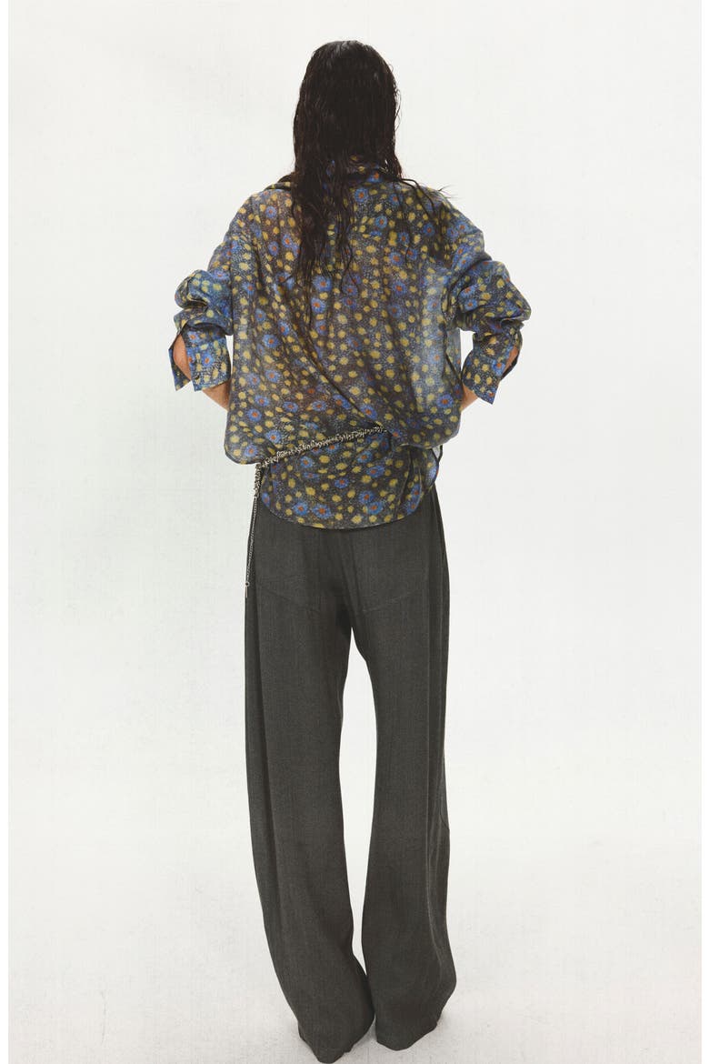Semi-Sheer Printed Shirt, Alternate, color, BLACK