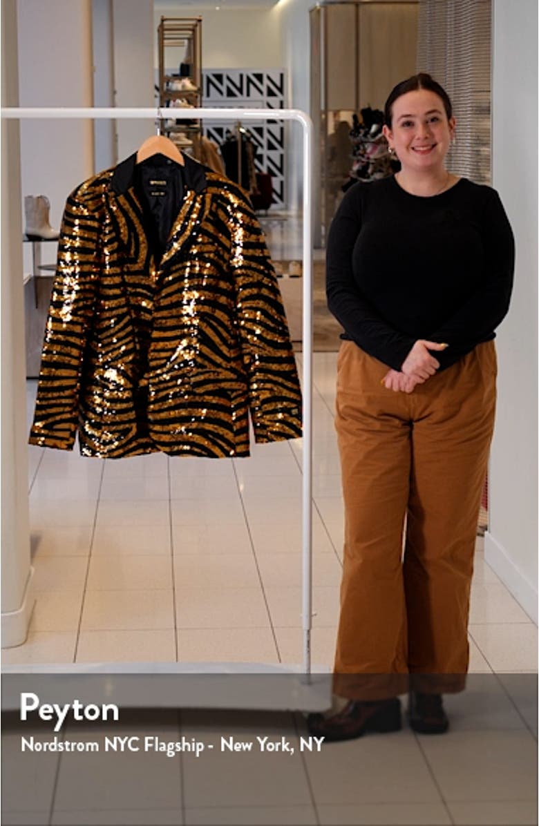 Tiger Royale Sequin Notch Collar Blazer, sales video thumbnail