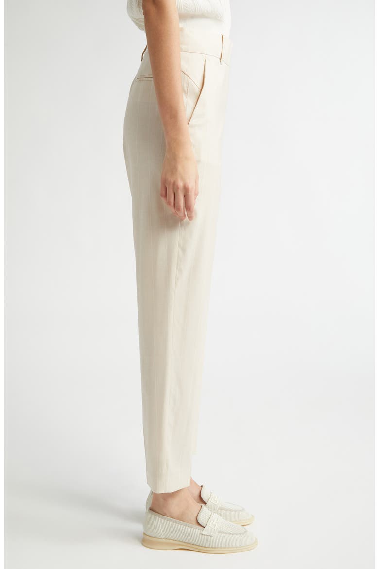 Slim Fit Stripe Stretch Virgin Wool Blend Pants, Alternate, color, SAND