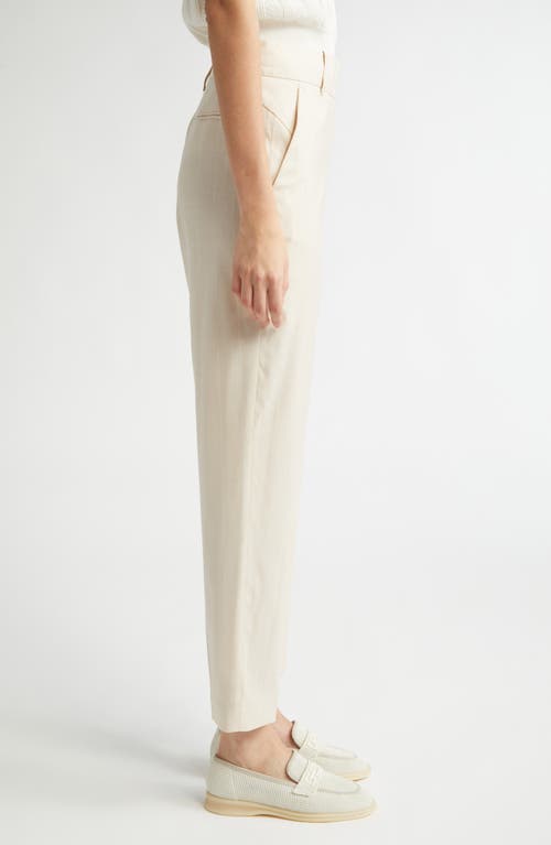 Eleventy Slim Fit Stripe Stretch Virgin Wool Blend Pants In Sand