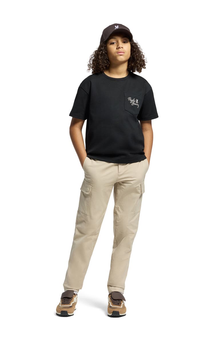 Psycho Bunny Kids' Embroidered Pima Cotton Pocket T-Shirt, Alternate, color, Black