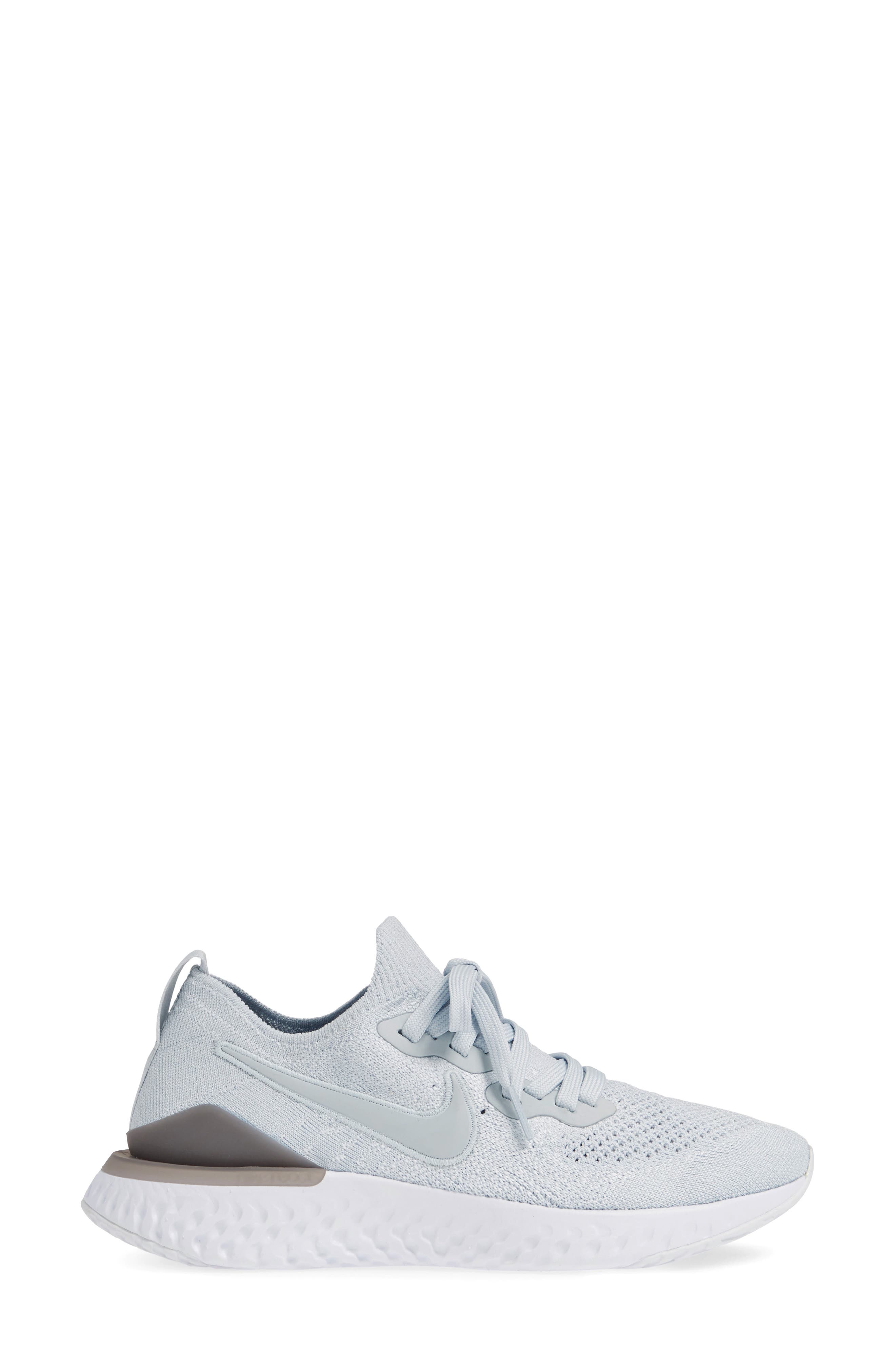 Epic React Flyknit 2 Running Shoe, Alternate, color, PURE PLATINUM/ WOLF GREY