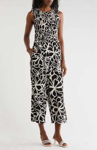 Calvin Klein Big Flowers Smocked Jumpsuit