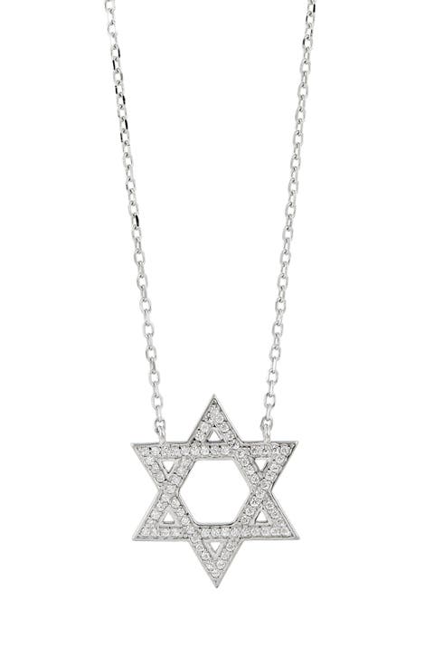 Cubic Zirconia Star of David Pendant Necklace