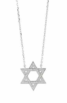 SAVVY CIE JEWELS Cubic Zirconia Star of David Pendant Necklace