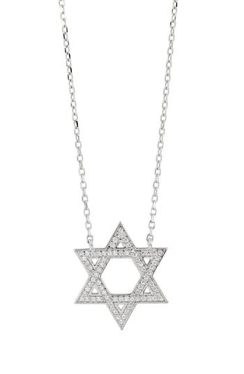 Savvy Cie Jewels Cubic Zirconia Star Of David Pendant Necklace In Silver