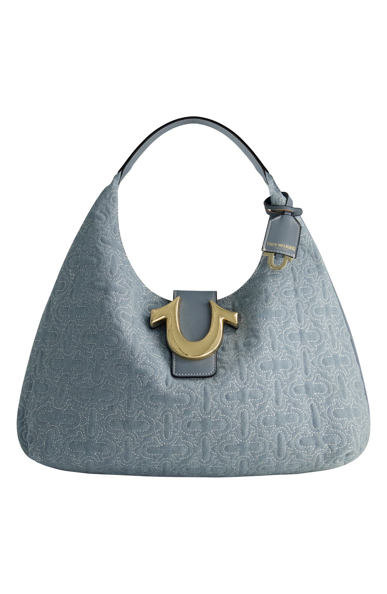 USPA ACCESSORIES Large Quilted Horseshoe Tote Bag, Main, color, 