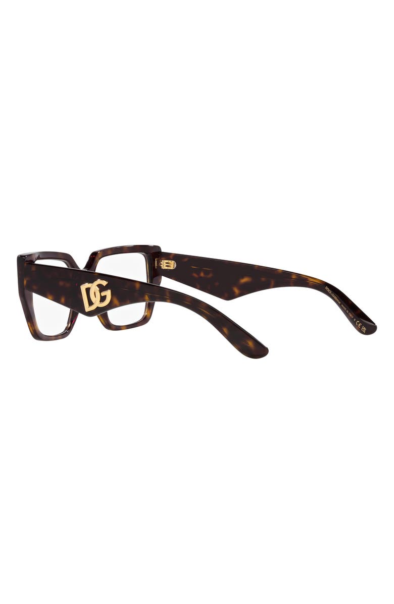 Dolce&Gabbana 55mm Square Optical Glasses, Alternate, color, Havana