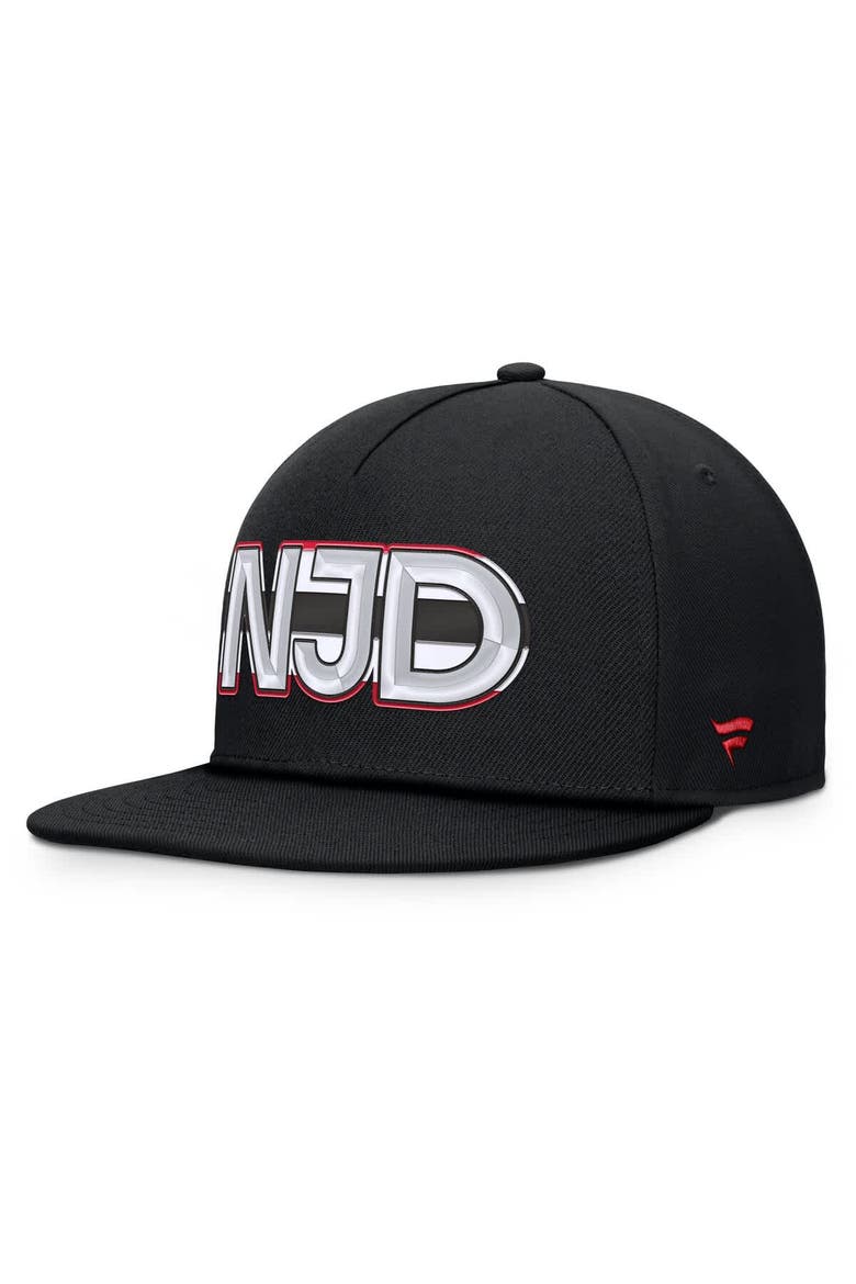 Men's Fanatics Black New Jersey Devils Authentic Pro Rink Team Code Snapback Hat, Alternate, color, Black