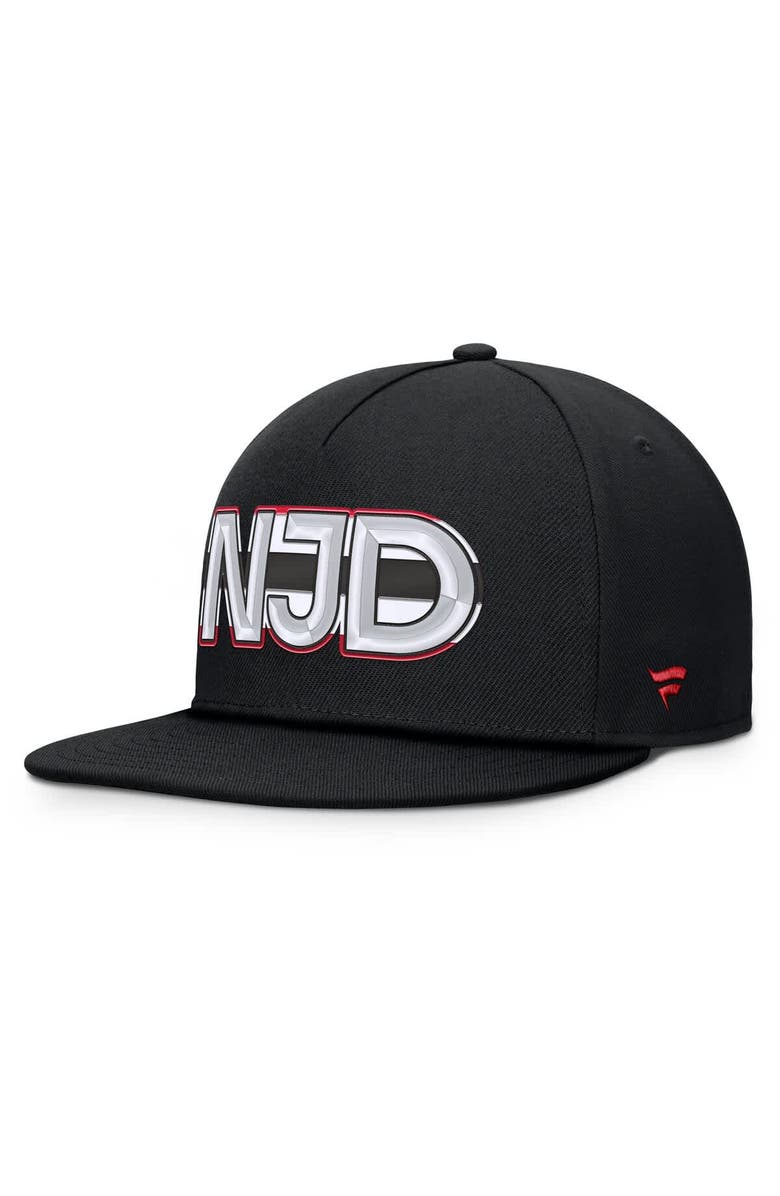 FANATICS Men's Fanatics Black New Jersey Devils Authentic Pro Rink Team Code Snapback Hat, Alternate, color, Black