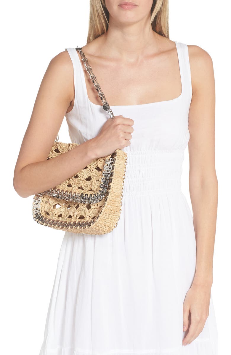 Rabanne Large Rabanne Raffia Messenger Bag, Alternate, color,