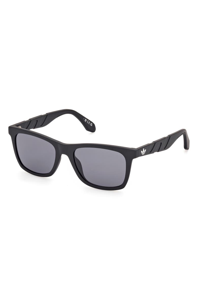 adidas 53MM Navigator Sunglasses, Alternate, color, Matte Black / Smoke