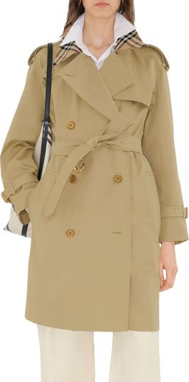 トレンチコート COTTON CASTLEFORD TRENCH COAT Long Gabardine Castleford Trench Coat in Otter - Women