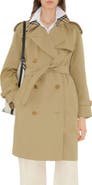 Burberry Castleford Check Collar Shower Resistant Cotton Gabardine Short Trench Coat