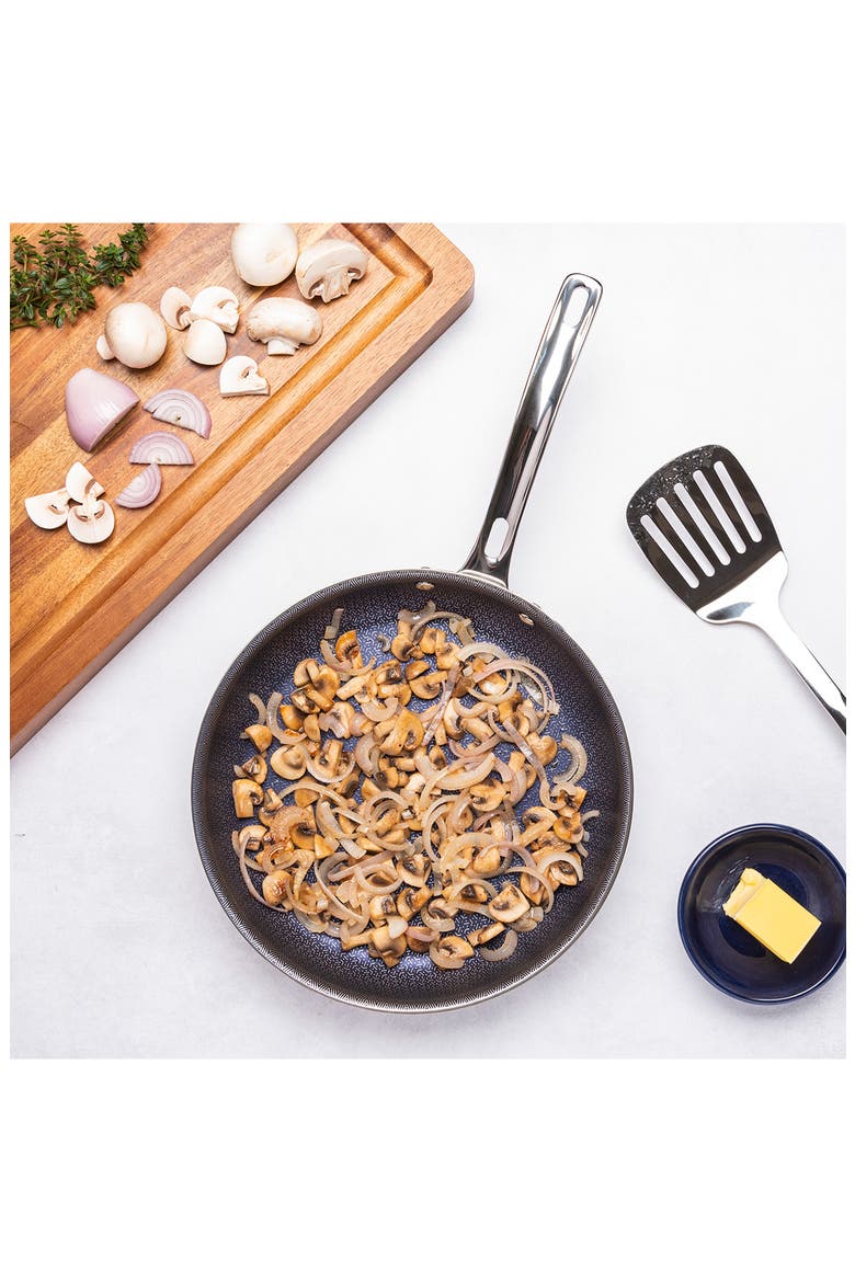 2-Piece Hybrid Ceramic Frying Pan Set, Alternate, color, STAINLESS STEEL/ BLUE