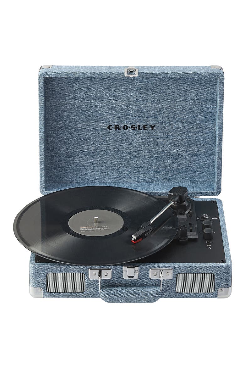 Cruiser Plus Record Player, Main, color, WASHED DENIM